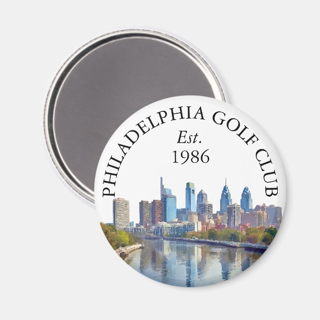Personalisierter Golfschlägername Philadelphia Sky Magnet (Vorderseite/Rückseite)