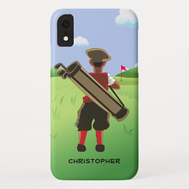 Personalisierter Golfspieler auf Golfkurs Case-Mate iPhone Hülle (Rückseite)