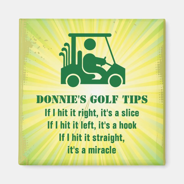 Personalisierter Golftipp Golfer Kunstrasen Grünes Magnet (Vorne)