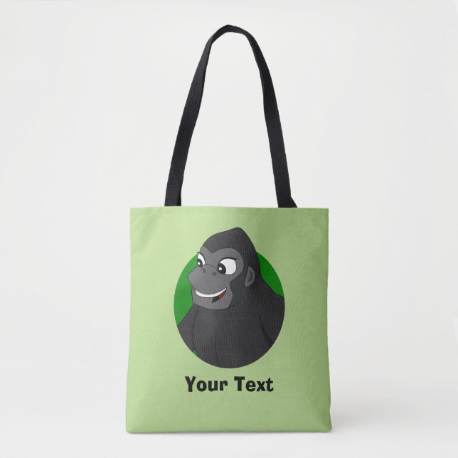 Personalisierter Gorilla Cartoon Tote Tasche (Vorderseite)