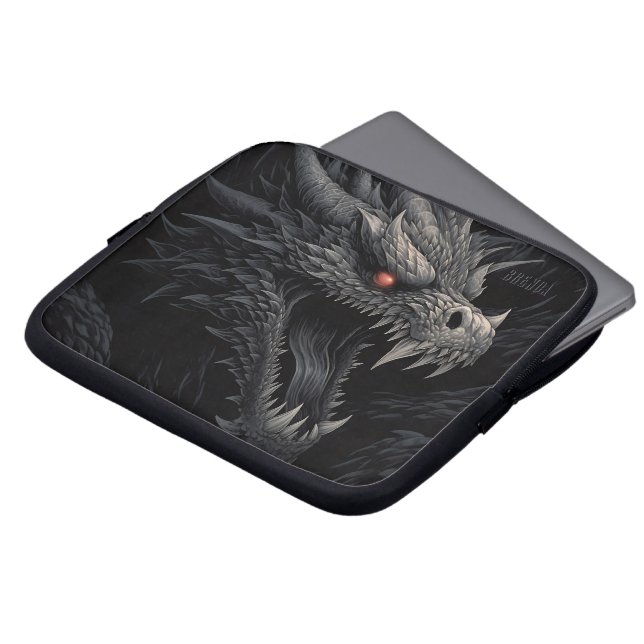 Personalisierter gotischer Drachenkopf Laptopschutzhülle (Vorne Oben)