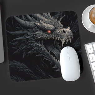 Personalisierter gotischer Drachenkopf Mousepad