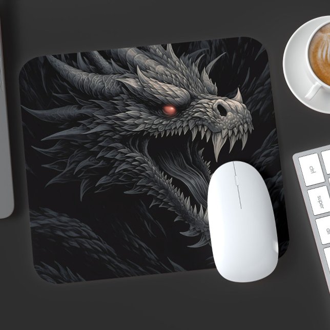 Personalisierter gotischer Drachenkopf Mousepad (Von Creator hochgeladen)