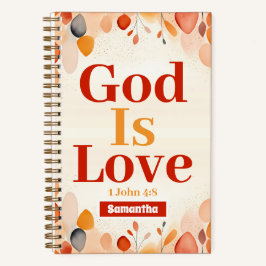 personalisierter Gott ist Liebe Boho Christlich Jo Notizbuch