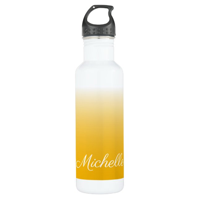 Personalisierter Gradient Ober gelb Edelstahlflasche (Vorderseite)