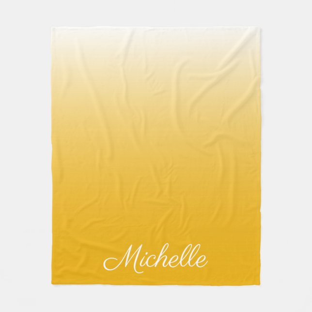 Personalisierter Gradient Ober gelb Fleecedecke (Vorderseite)