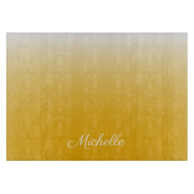 Personalisierter Gradient Ober gelb Schneidebrett (Vorderseite)