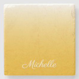 Personalisierter Gradient Ober gelb Steinuntersetzer