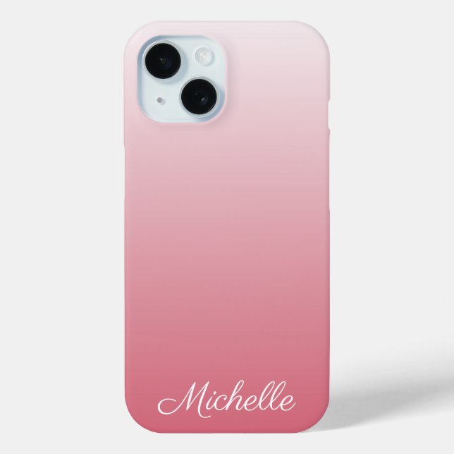 Personalisierter Gradient Ober Lachs Rosa Case-Mat Case-Mate iPhone Hülle (Rückseite)