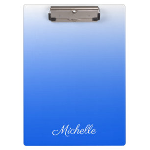 Personalisierter Gradient ombre elektrisch blau Klemmbrett