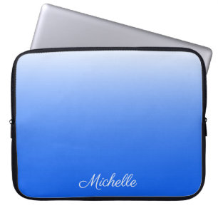 Personalisierter Gradient ombre elektrisch blau Laptopschutzhülle