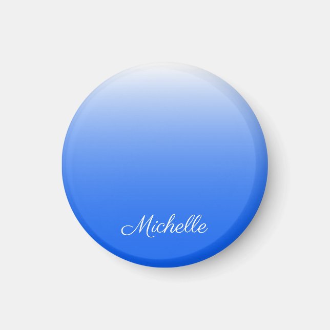 Personalisierter Gradient ombre elektrisch blau Magnet (Vorne)