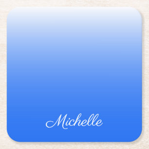 Personalisierter Gradient ombre elektrisch blau Rechteckiger Pappuntersetzer