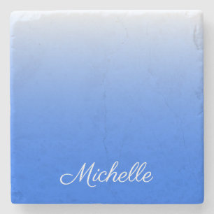 Personalisierter Gradient ombre elektrisch blau Steinuntersetzer