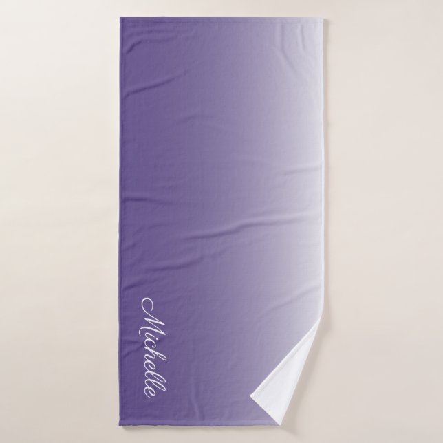 Personalisierter Gradient ombre Ultra Violet Badehandtuch (Badehandtuch)