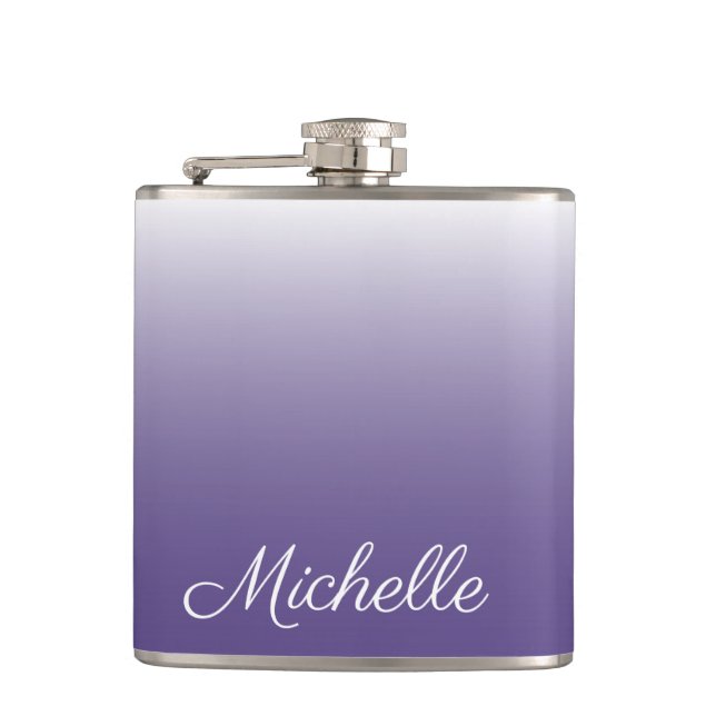 Personalisierter Gradient ombre Ultra Violet Flachmann (Vorderseite)