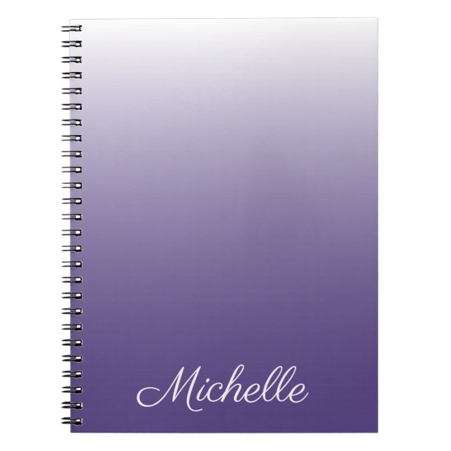Personalisierter Gradient ombre Ultra Violet Notizblock (Vorderseite)