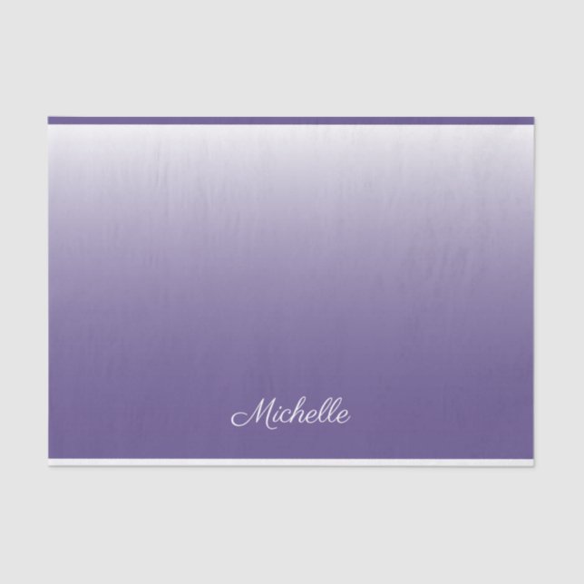 Personalisierter Gradient ombre Ultra Violet Seidenpapier (Vorderseite)