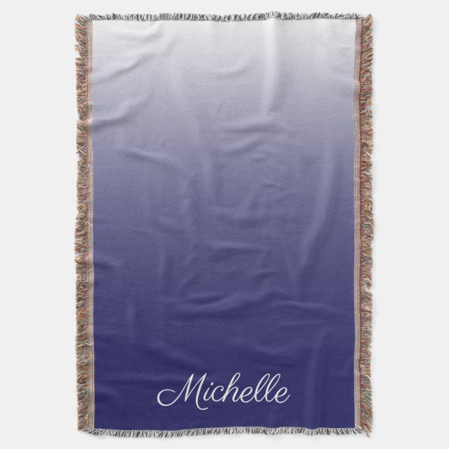 Personalisierter Gradientenblau Decke (Vorderseite Vertikal)