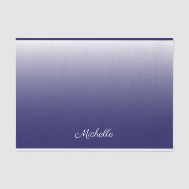 Personalisierter Gradientenblau Seidenpapier (Vorderseite)