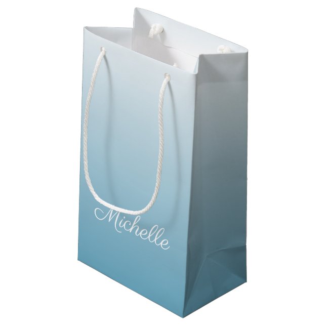 Personalisierter Gradientengel Kleine Geschenktüte (Rückseite Schrägansicht)