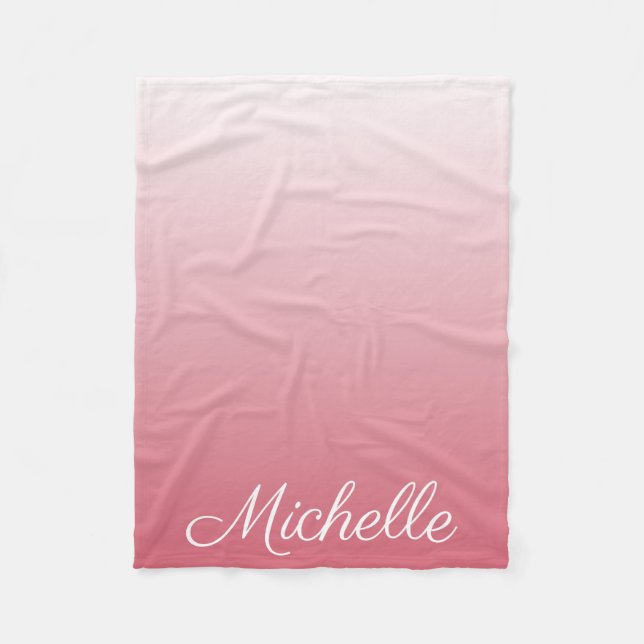 Personalisierter Gradientenrosa Fleecedecke (Vorderseite)