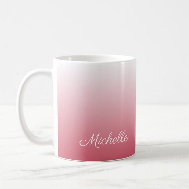 Personalisierter Gradientenrosa Kaffeetasse (Links)