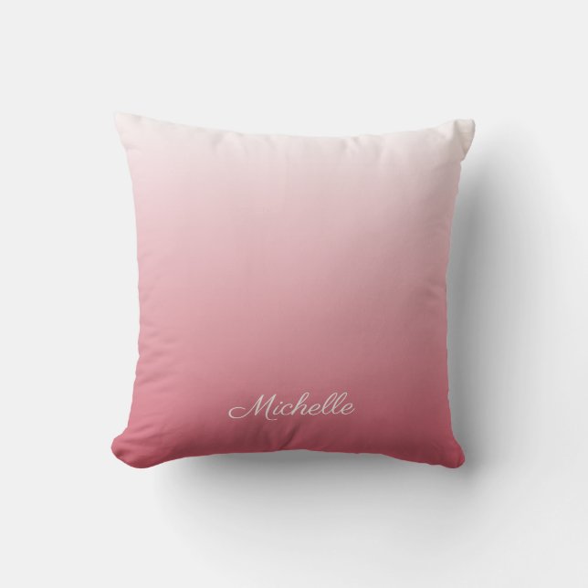 Personalisierter Gradientenrosa Kissen (Vorderseite)