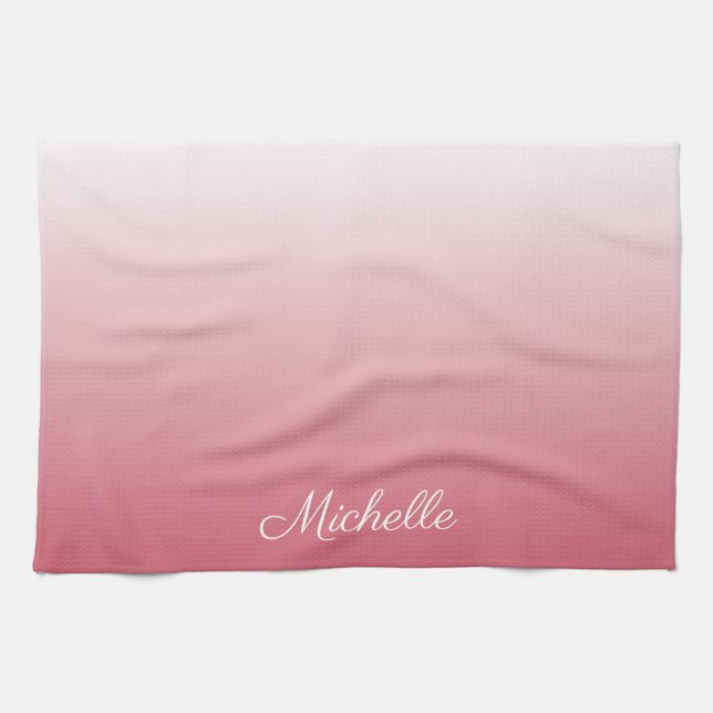 Personalisierter Gradientenrosa Küchentuch (Horizontal)