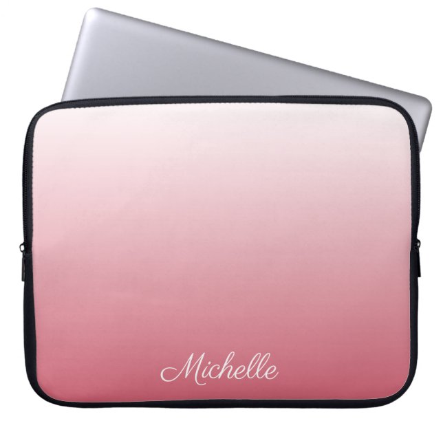 Personalisierter Gradientenrosa Laptopschutzhülle (Vorderseite)