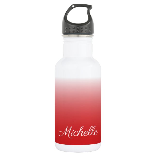Personalisierter Gradientenrot Edelstahlflasche (Vorderseite)
