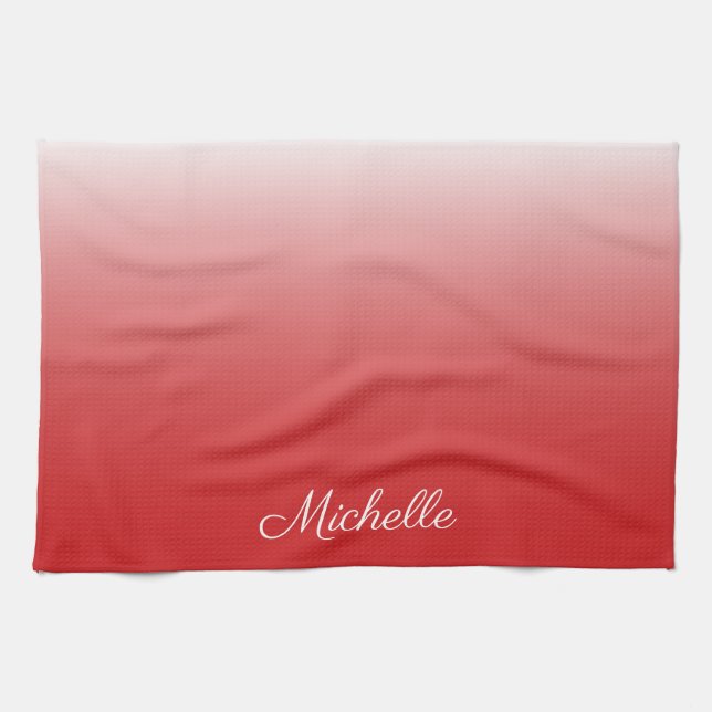 Personalisierter Gradientenrot Geschirrtuch (Horizontal)