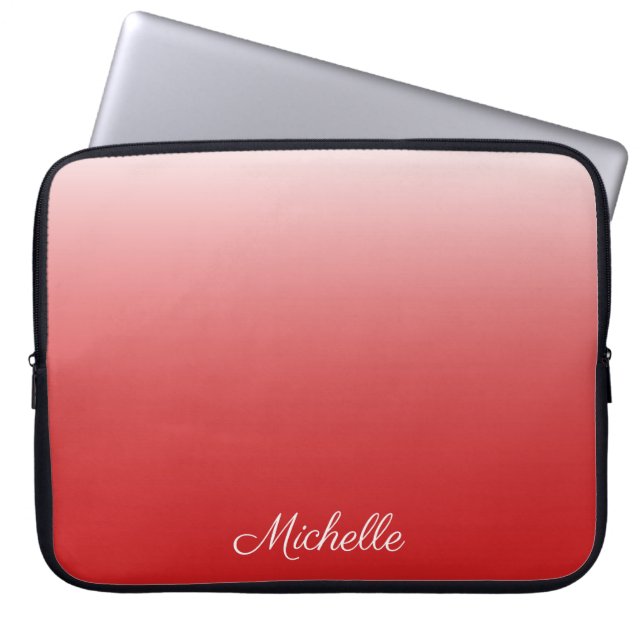 Personalisierter Gradientenrot Laptopschutzhülle (Vorderseite)