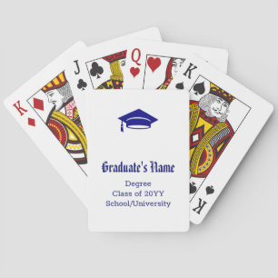 Personalisierter Graduiertenname Cap Tassel Navy B Spielkarten