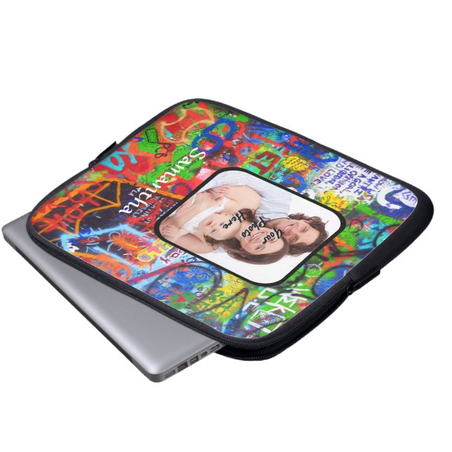 Personalisierter Graffiti Laptopschutzhülle (Vorne Knopf)