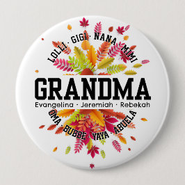 Personalisierter GRANDMA Nana Mimi Gigi Muttertag Button