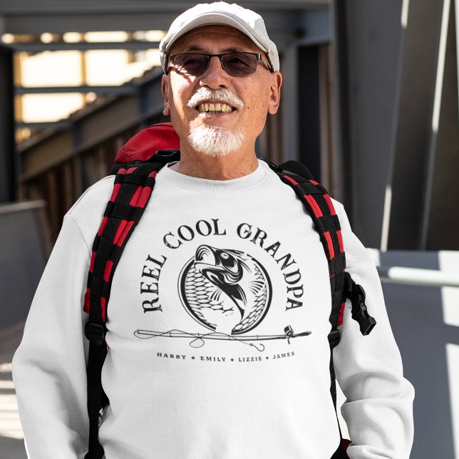Personalisierter Grandpa Reel Cooler Fischfang Sweatshirt (Von Creator hochgeladen)