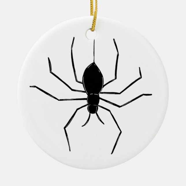 Personalisierter, graue Spider Halloween-Baum Keramik Ornament (Vorne)