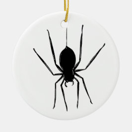 Personalisierter, graue Spider Halloween-Baum Keramik Ornament