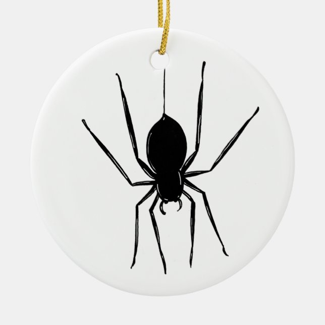 Personalisierter, graue Spider Halloween-Baum Keramik Ornament (Vorne)