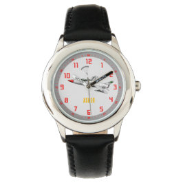 Personalisierter Grauer Kämpfer lernen Zeit zu erz Armbanduhr