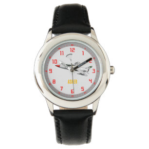 Personalisierter Grauer Kämpfer lernen Zeit zu erz Armbanduhr