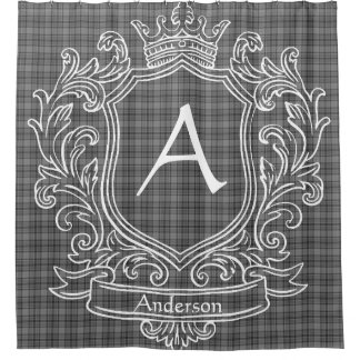 Personalisierter grauer Tartan-Karo-Duschvorhang Duschvorhang
