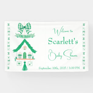 Personalisierter Green Baby Dusche Vector Stil Banner