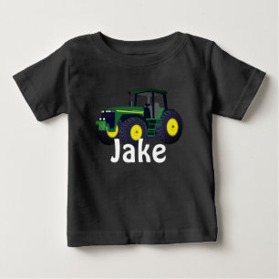 Personalisierter Green Tractor Baby T - Shirt