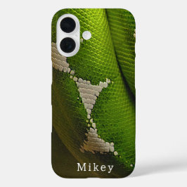 Personalisierter Green Tree Snake Sturdy iPhone Ca 16 Hülle