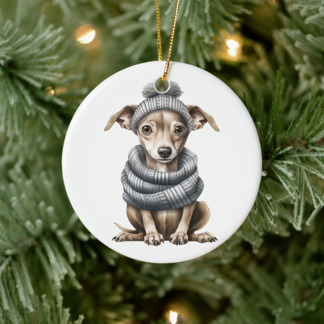 Personalisierter Greyhound Dog Keramik Ornament (Baum)