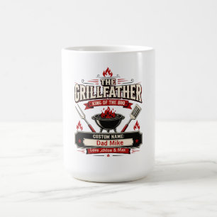 Personalisierter Grillvater BBQ Papa Name Geschenk Verwandlungstasse