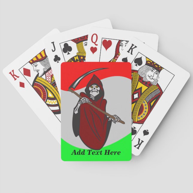 Personalisierter Grim Sensenmann Skelett Spielkart Spielkarten (Rückseite)
