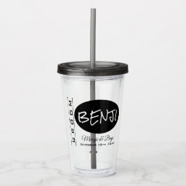 PERSONALISIERTER GROOM WEDD ACRYLIC TUMBLER ACRYLTRINKBECHER